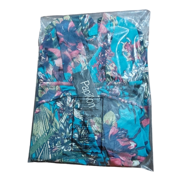 Papillon Tropical Strech Short Grecian Inspired Dress -Teal - Picture 2 of 2